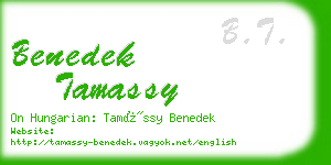 benedek tamassy business card